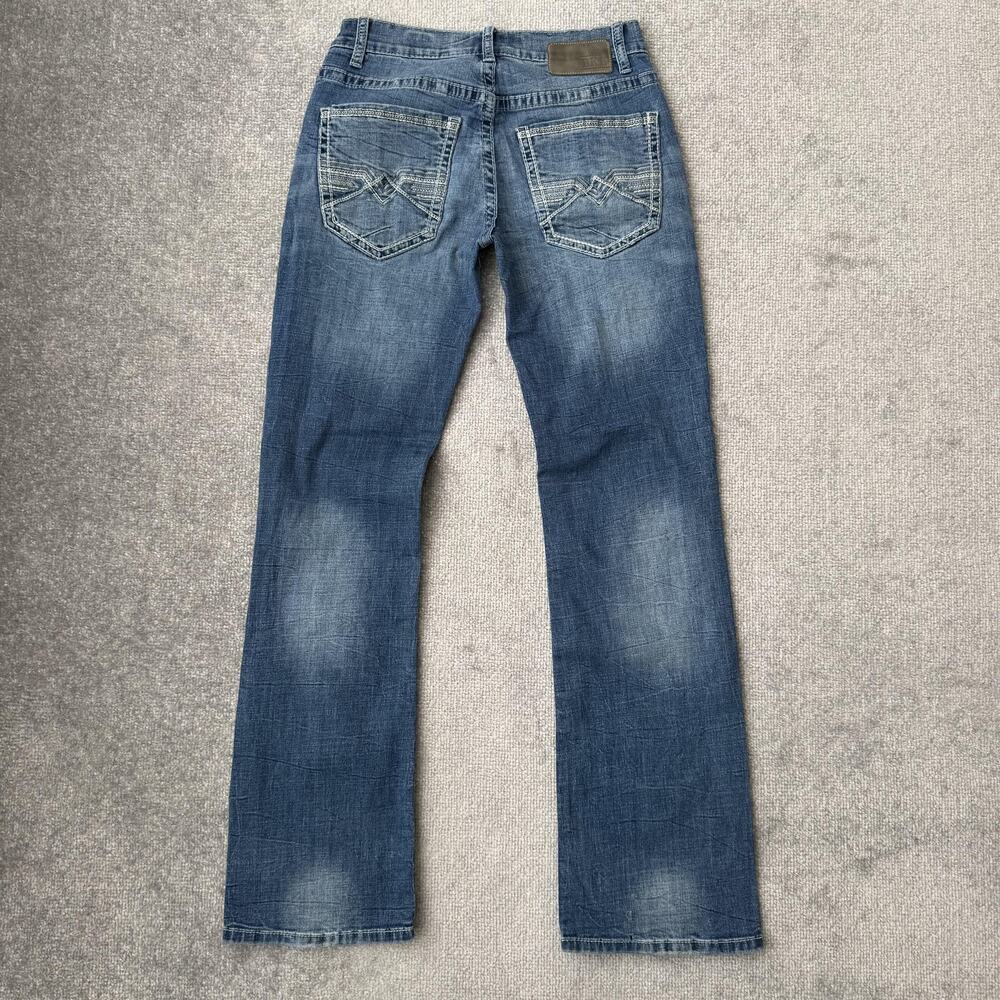 BKE Aiden Bootcut Jeans Womens 28R Blue Wash Mid Rise Stretch Embroidered - Picture 8 of 12